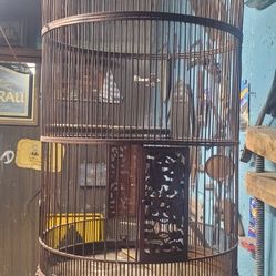 Vintage Carved Bird Cage 