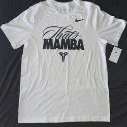 New Nike Kobe Bryant That's Mamba Tee T-Shirt Size Large White