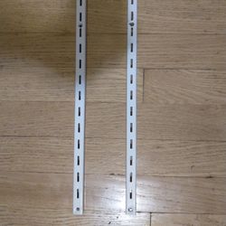 2 Pcs Of 72 in. L - White Shelf Tracks Light Duty Vertical Rail