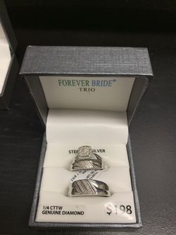 Sterling silver diamond rings