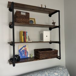Industrial style wall shelves
