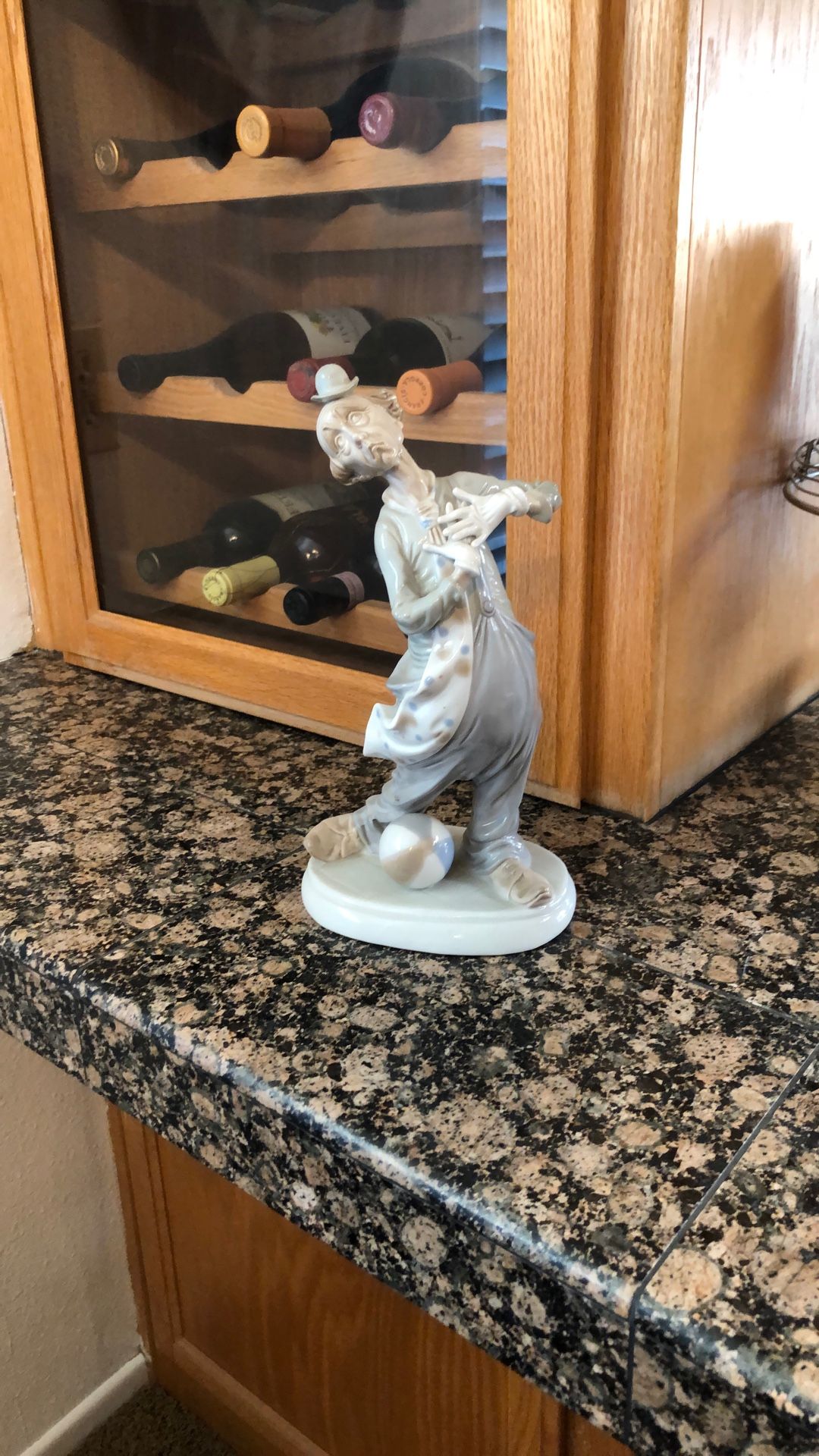 Sad Clown Circus Antique Porcelain Vintage Estate