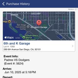 Padres vs Dodgers PARKING Only 
