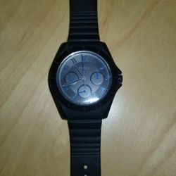 Black Silicone Fossil Watch