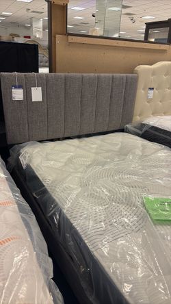 Gray Queen Platform Bed