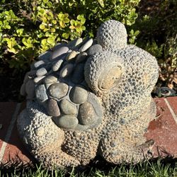 Large Heavy Vintage Garden Cement Frog Toad Sculpture Statue Landscape Centerpiece 