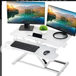 TECHORBITS STANDING DESK CONVERTER - 32 INCH ADJUSTABLE DESK