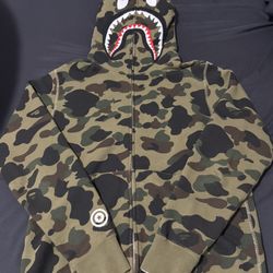 BAPE 1st Camo Shark Full Zip Hoodie 'Green'