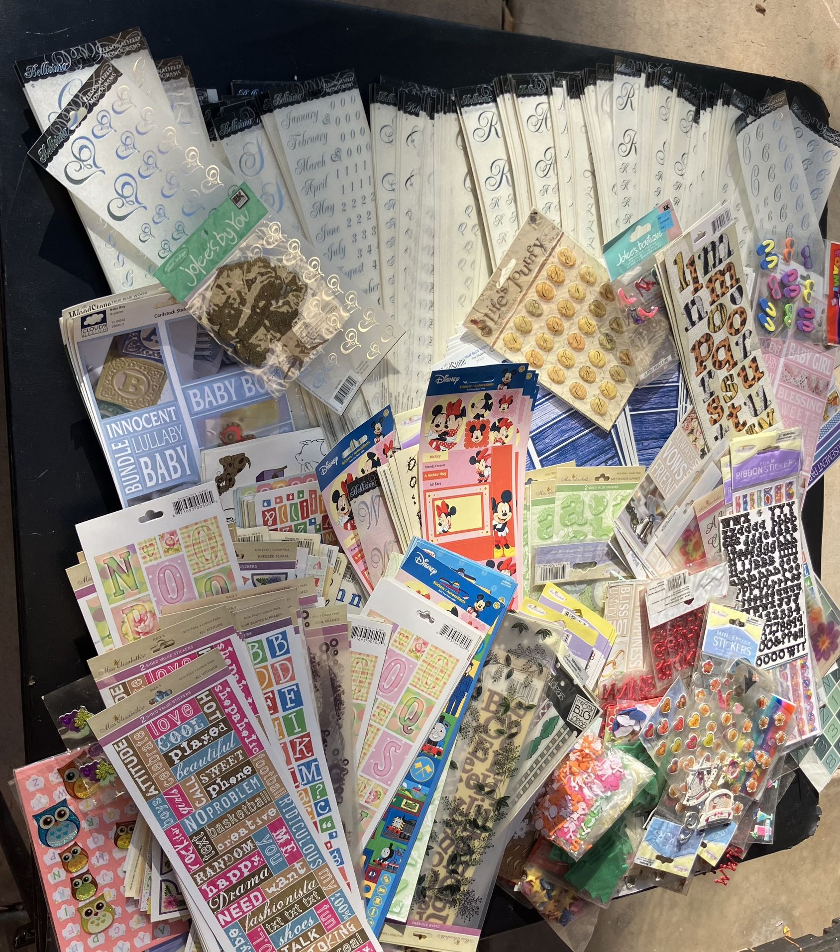 Stickers Huge Mega Lot Of Scrapbook Stickers Disney Monogram Etc