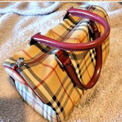 ***VINTAGE*** BURBERRY HAYMARKET BOWLING BAG