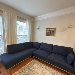 Beautiful Blue Sectional Sofa from Smoke&Pet Free home