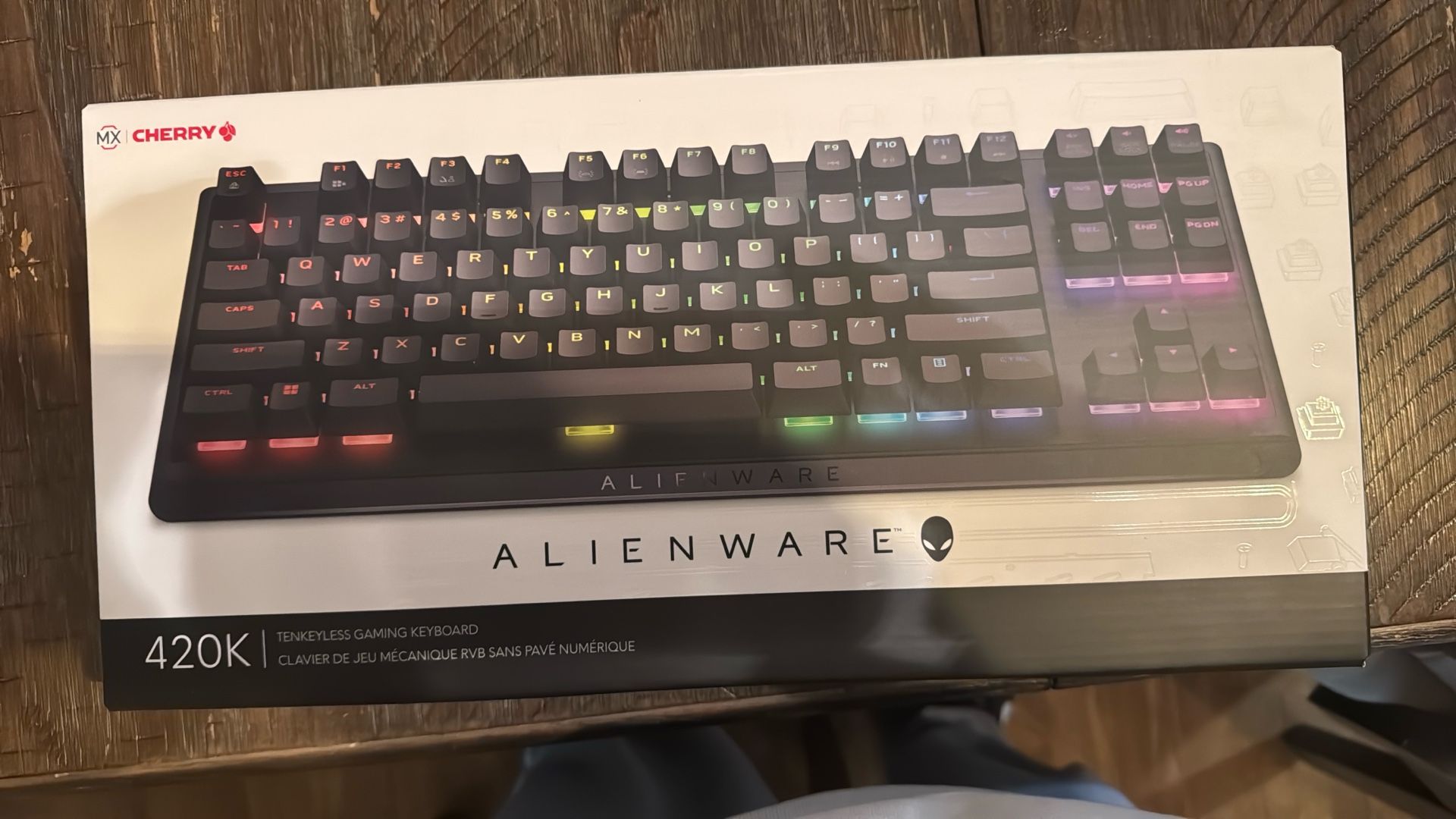 Dell Alienware Tenkeyless Gaming Keyboard - AW420K (Dark Side of The Moon), AlienFX RGB / 16.8 Million Colours, Adjustable Height, CHERRY MX Red