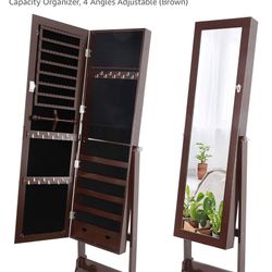 Jewelry Cabinet With Full-length Mirror 