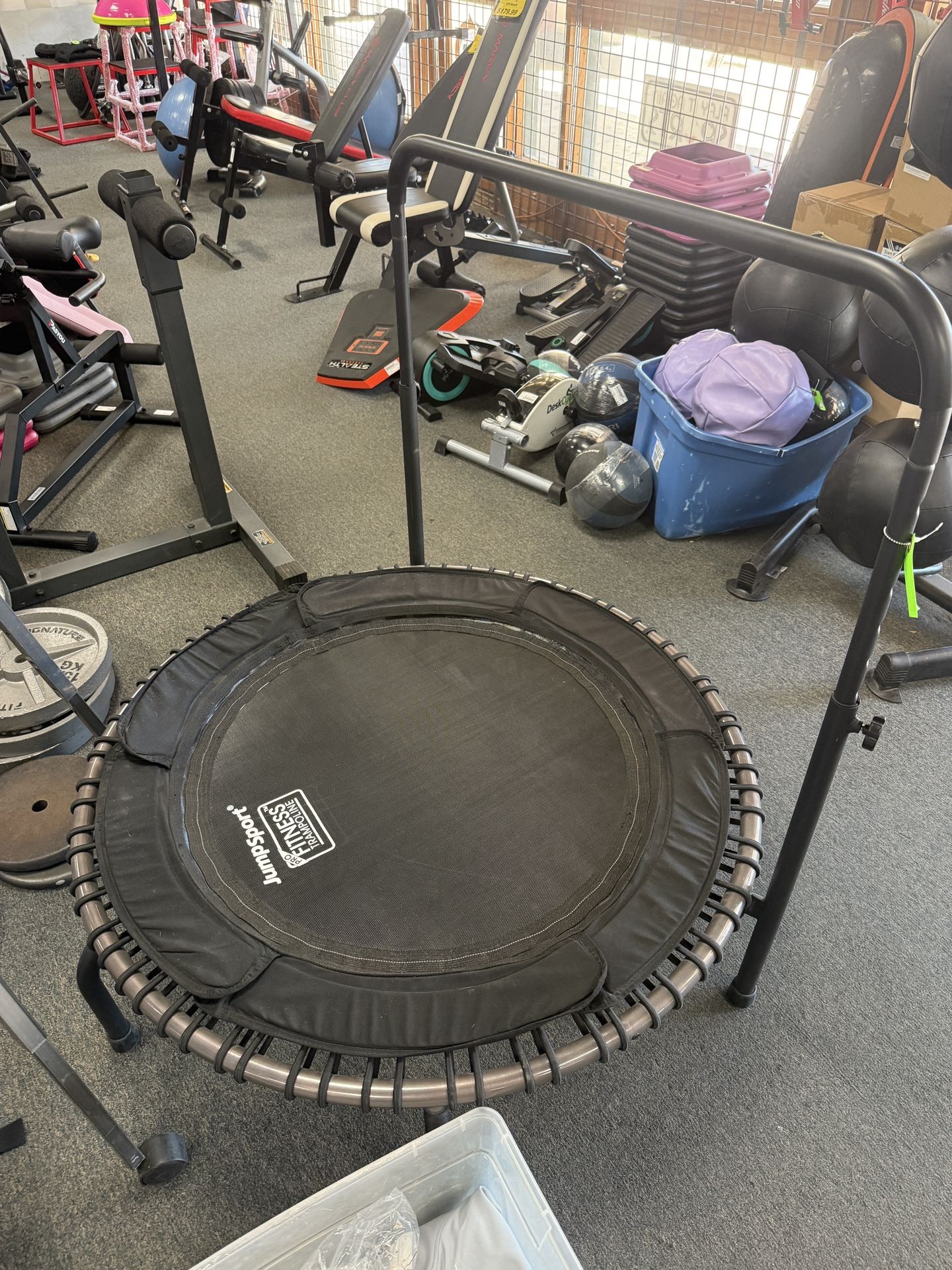 High end Jumpsport mini trampoline with bar