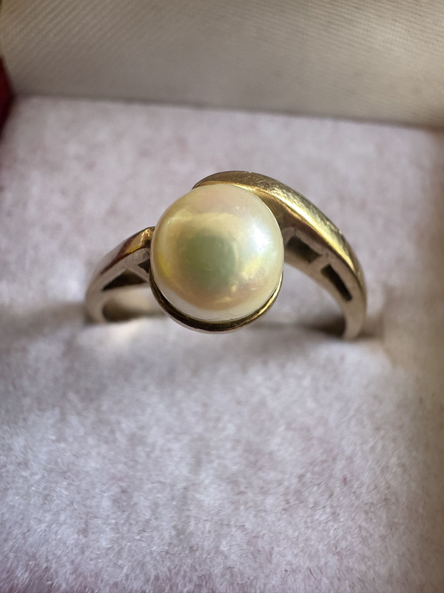 Vintage 10K Yellow Gold Natural Pearl Ring Size 6.5 β Elegant Classic Fine Jewelry Gift
