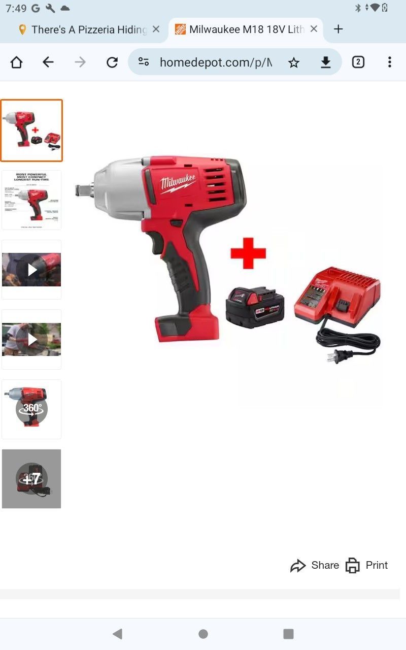 Impact Wrench kit High Tork NEW Milwaukee