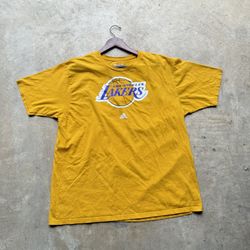 LA Lakers Adidas Yellow T-Shirt Size 2XL