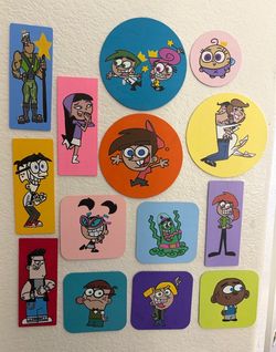 Hand painted on wood Fairly Odd Parents wall art