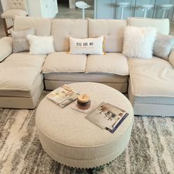 NEW!! Beige Double Chaise Apartment Sectional 