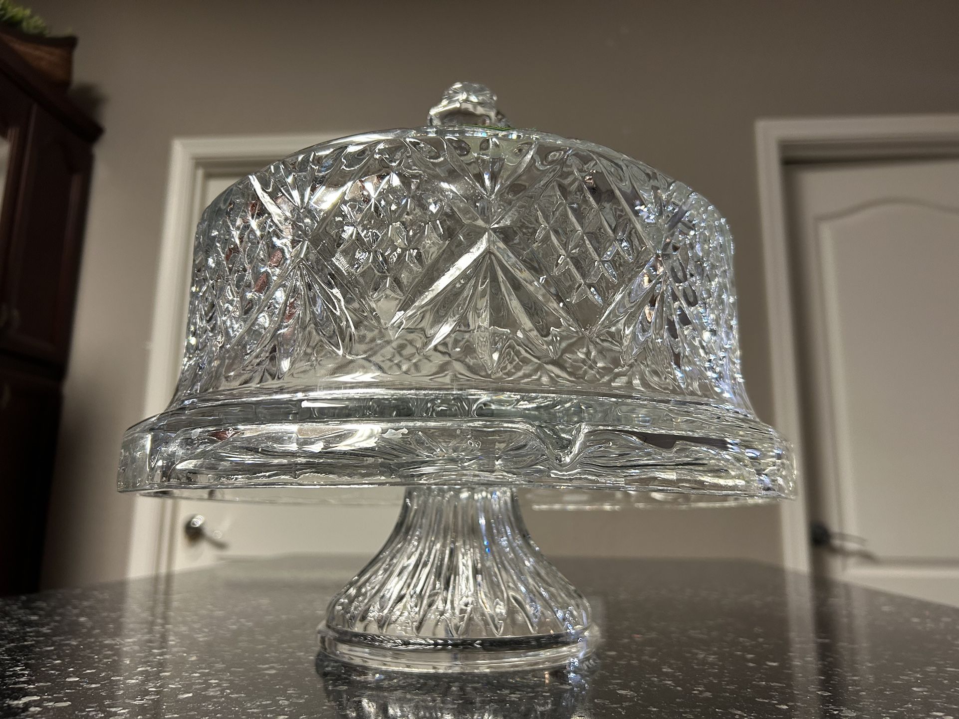 Shannon Crystal 4-in-1 Cake stand/cover, Punch Bowl, Appetizer Tray