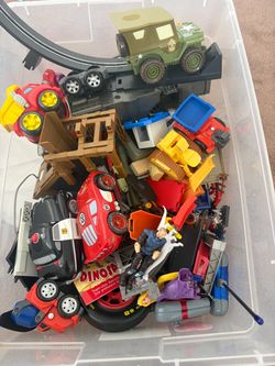 Box of kids toys