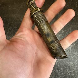 Antique End of 19th Century Ottoman Turkish brass gun powder measuring gauge rod