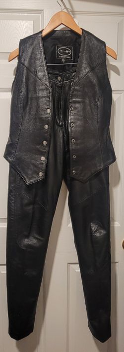 Women's 100% Leather Pants (Size 6) & Vest(Small)