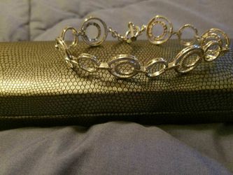 Sterling Siver Bracelet with diamonds Accents.