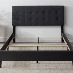 Stunning Charcoal gray Fabric Head|footboard & Frame