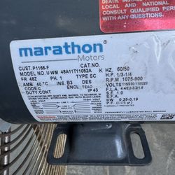 Marathon Electric Motor 1/3 HP 115/230V – Industrial Fan Motor