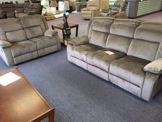 Reclining sofa and loveseat