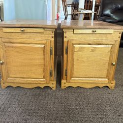 Two Wooden Side Tables 