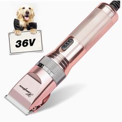 Hansprou Dog Grooming Clippers,Upgraded 36V Heavy Duty Dog Clippers,Professional Dog Shaver for Thick Coat,Corded Pet HairTrimmer with Guard Combs Bru