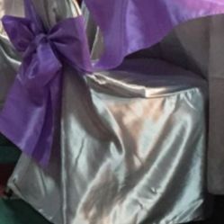 Chair Covers Silver Satin  $1 