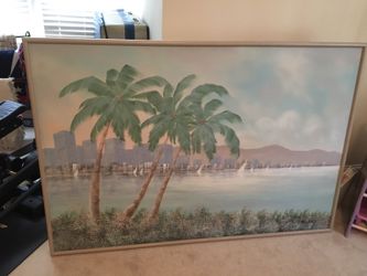 Palm tree scene art 60" x 41.5"