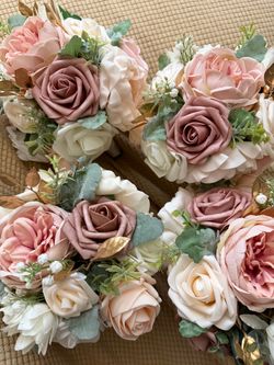 Lings Moments - Faux Dusty Rose Bridesmaids Bouquets (set of 4)