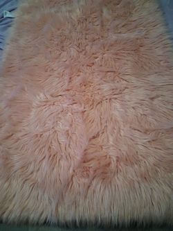 Pink Faux Fur Area Rug