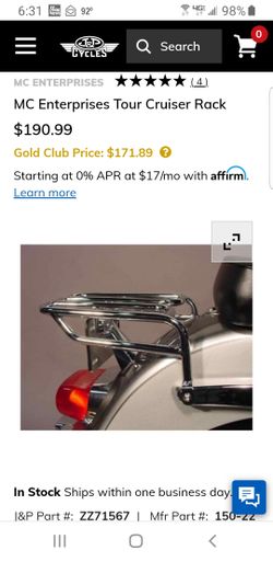 Motorcycle Rear Tour Cruiser Rack MC Enterprises 150-22