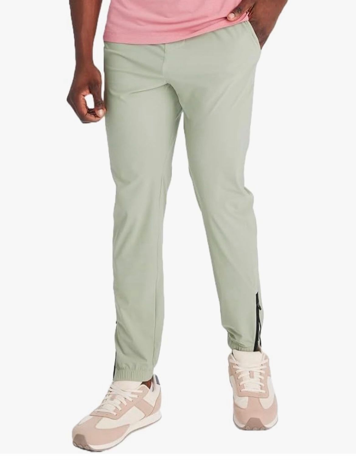 Men's Moss Green Lightweight Tricot Run Pants Zippered Leg Jogger All in Motion size M
