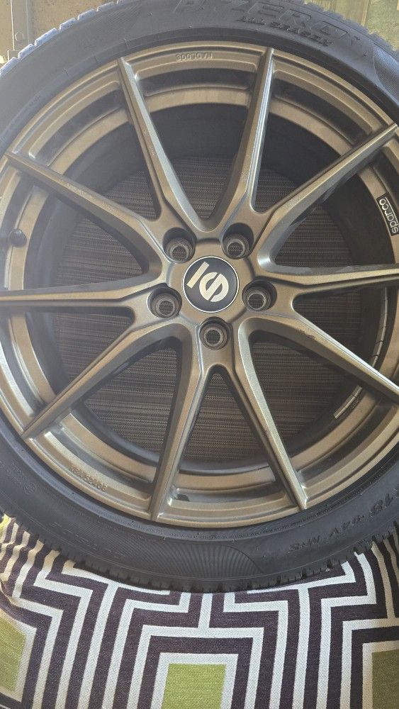 18" Sparco Drs Rally Bronze Rims ON Pirelli Pzero Performance Tires 