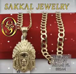 10K Cuban Link With Indio Pendant. Financiamiento Sin Credito Por $79