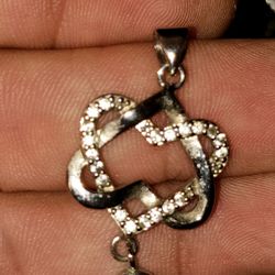 Sterling Silver Heart Pendant 925 Thy Are Real Diamonds 