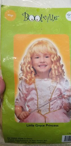 Halloween kids curly blonde wig