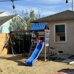 Backyard Wooden Cedar Swing Set