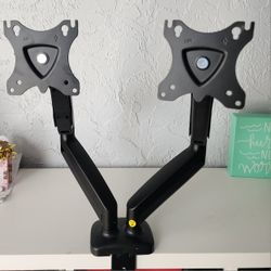 Double Monitor Mount | Black Computer Monitor Mount