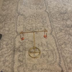 Rose Gold Color Hoop Basketball Earrings 