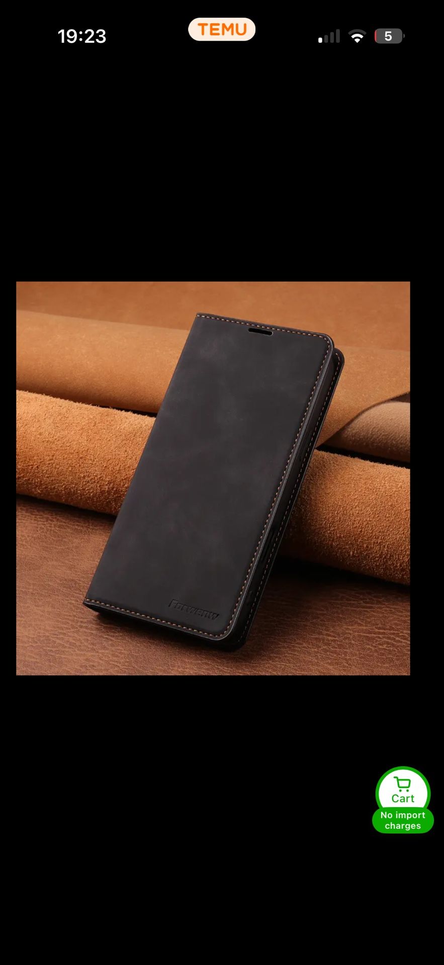 Black Leather Wallet Case for iPhone 12 / 12 Pro – New Condition