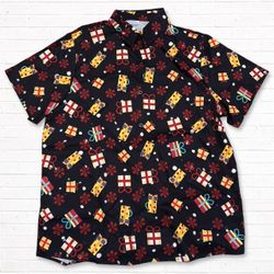 Men’s Christmas Button Up Collar Shirt
