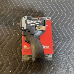 Milwaukee M12 FUEL 12V Lithium-Ion Brushless Cordless Stubby 3/8 in. Impact Wrench (Tool-Only)