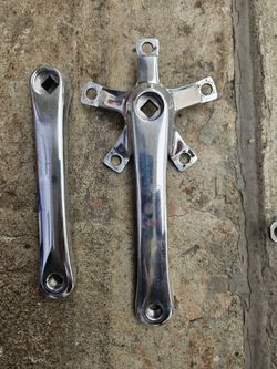 VINTAGE SHIMANO CRANKSET MTB CRANKS SQUARE TAPERED CRANK POLISHED